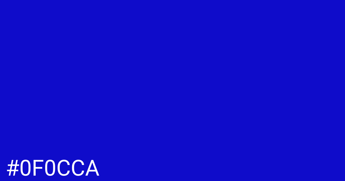 Hex color #0f0cca graphic