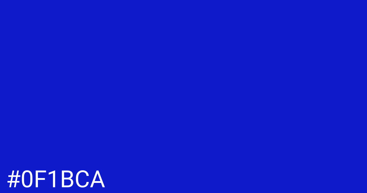 Hex color #0f1bca graphic