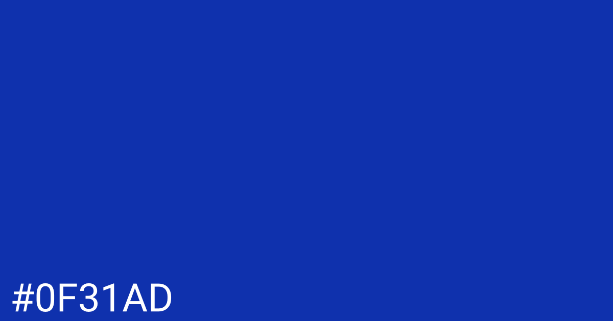 Hex color #0f31ad graphic