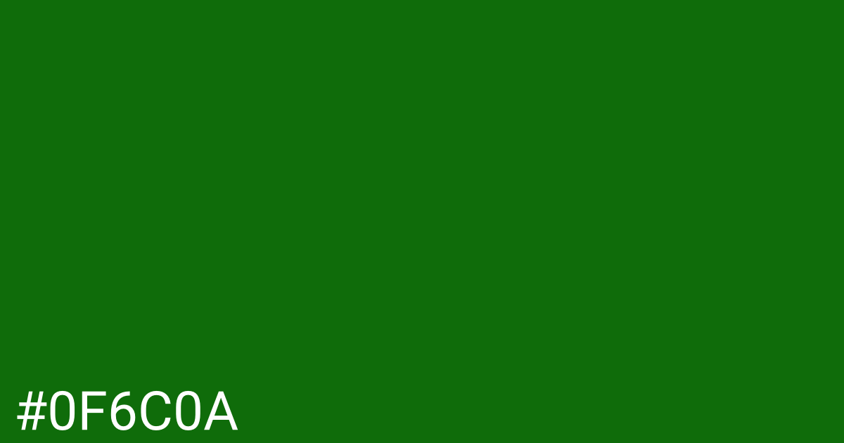 Hex color #0f6c0a graphic