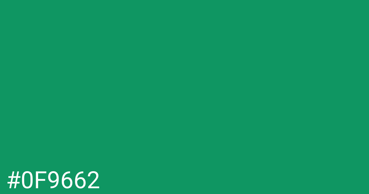 Hex color #0f9662 graphic