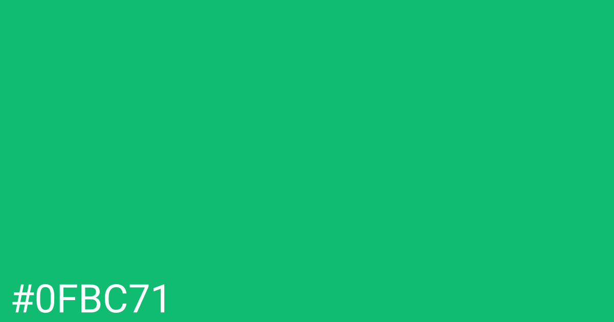 Hex color #0fbc71 graphic