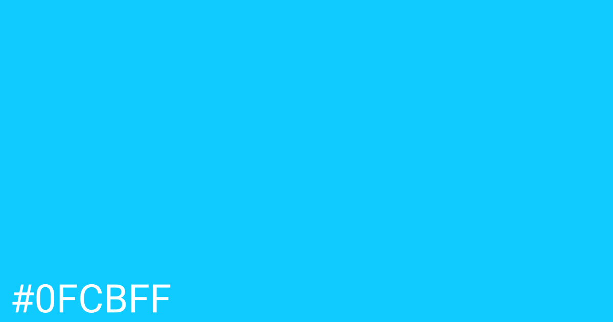 Hex color #0fcbff graphic
