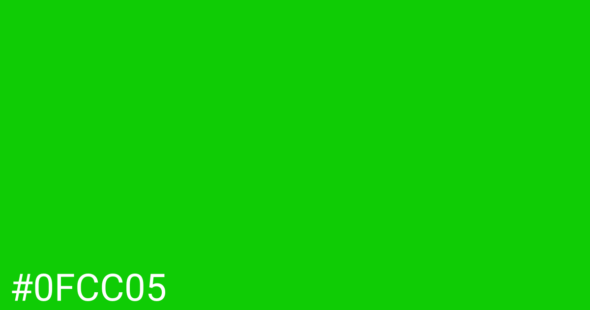 Hex color #0fcc05 graphic