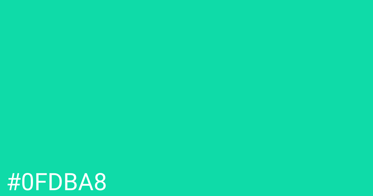Hex color #0fdba8 graphic
