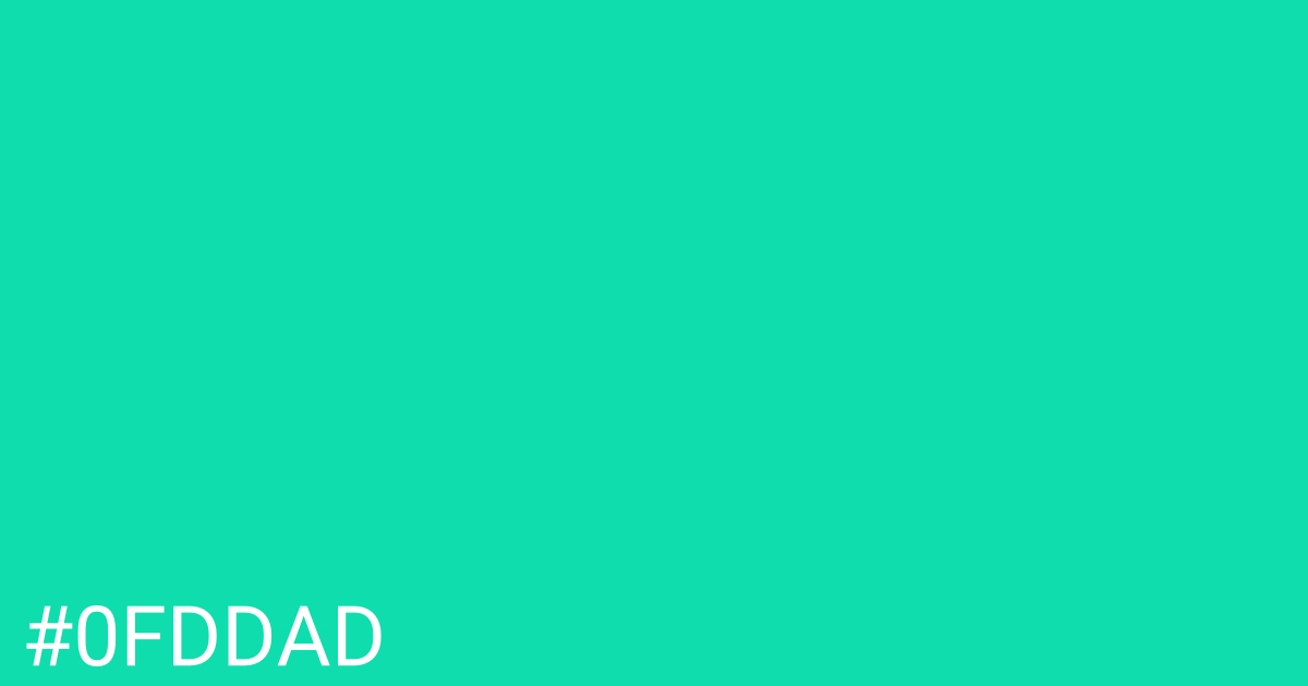 Hex color #0fddad graphic