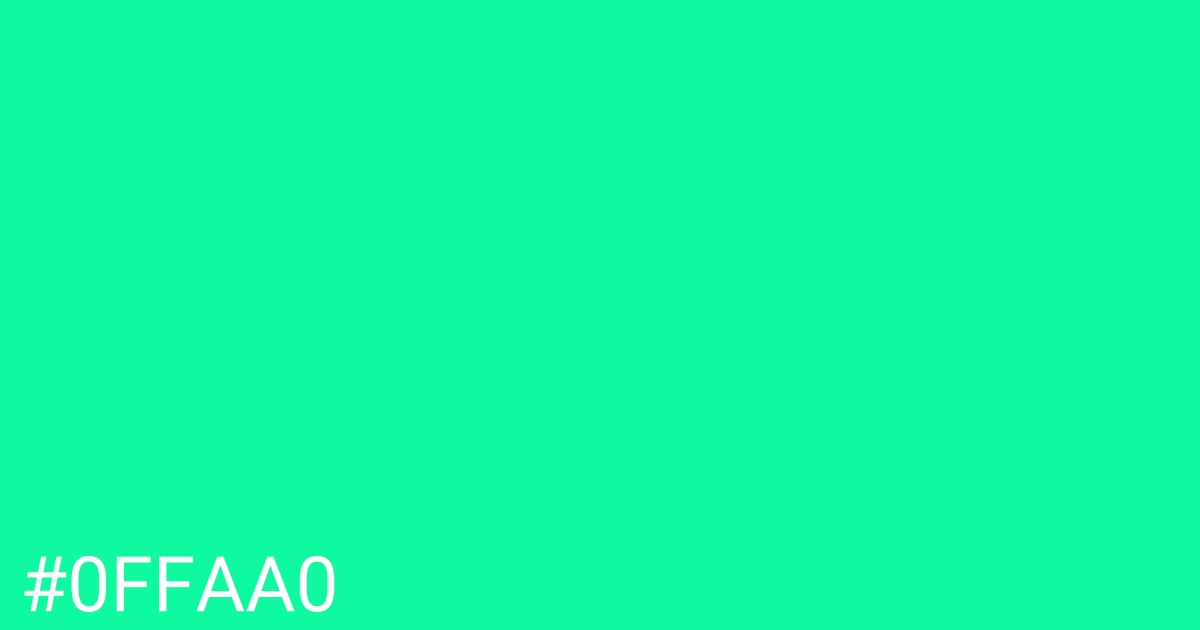 Hex color #0ffaa0 graphic