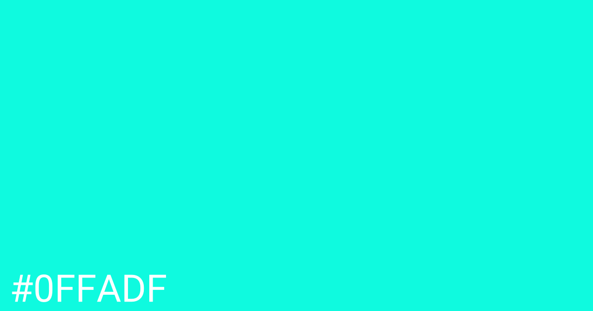 Hex color #0ffadf graphic