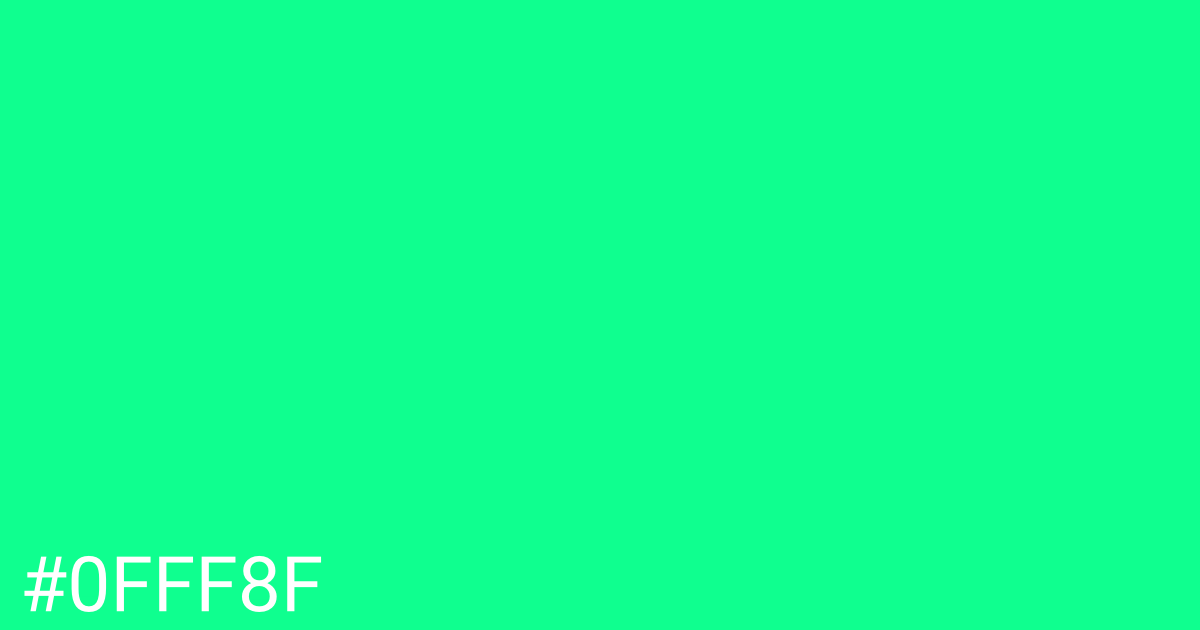 Hex color #0fff8f graphic