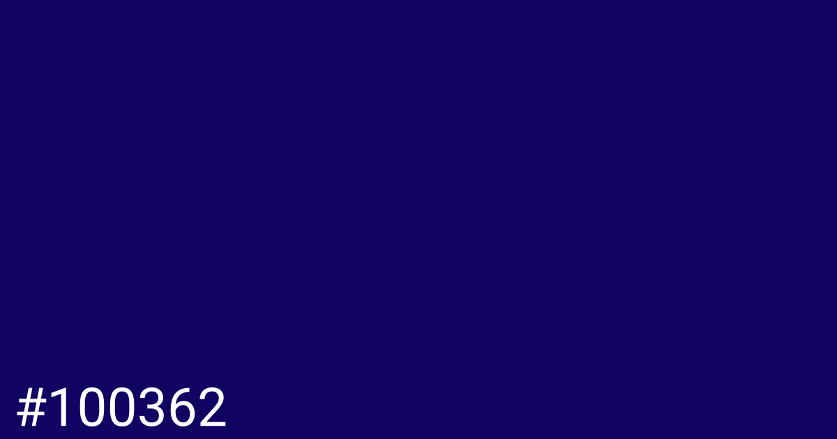 Hex color #100362 graphic