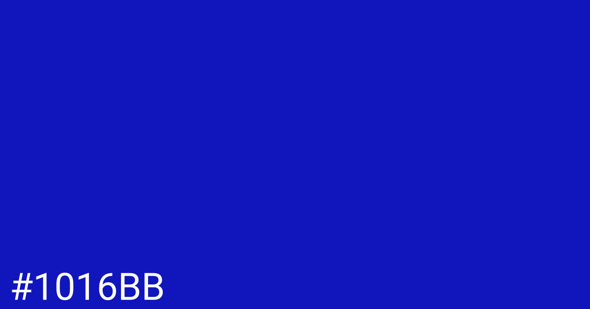 Hex color #1016bb graphic