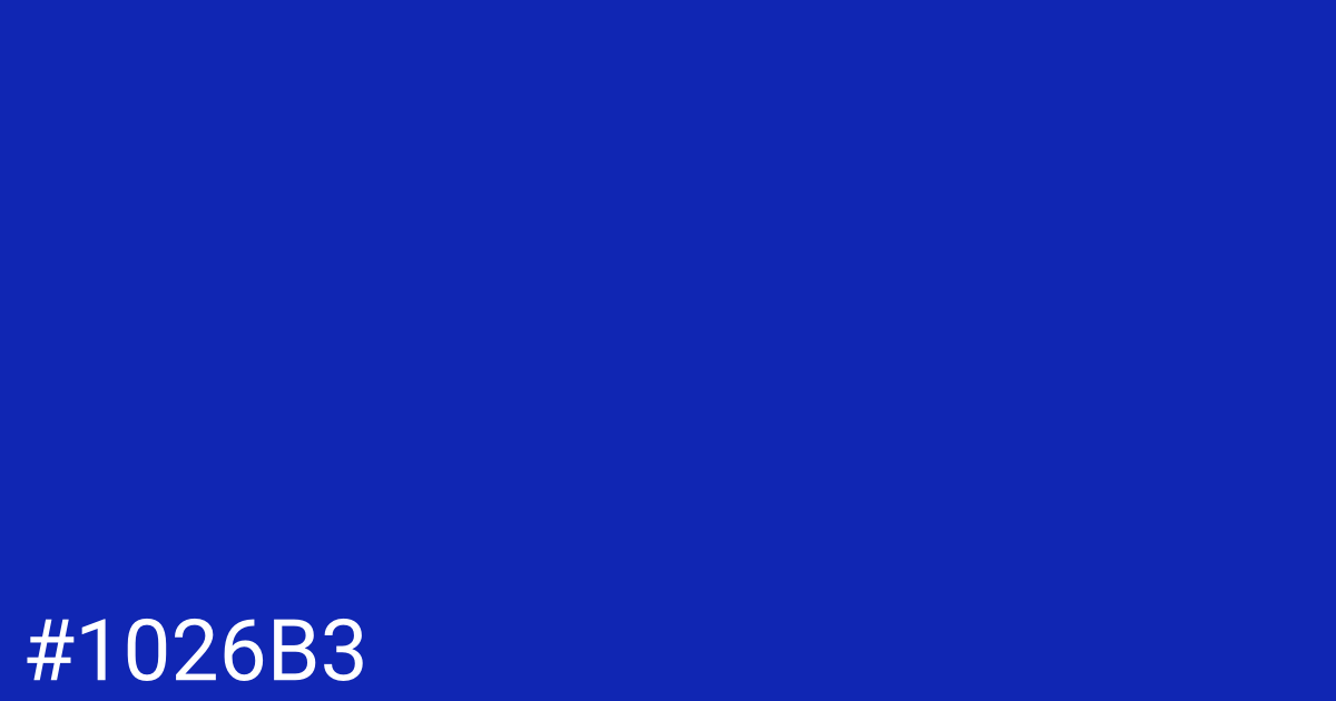 Hex color #1026b3 graphic