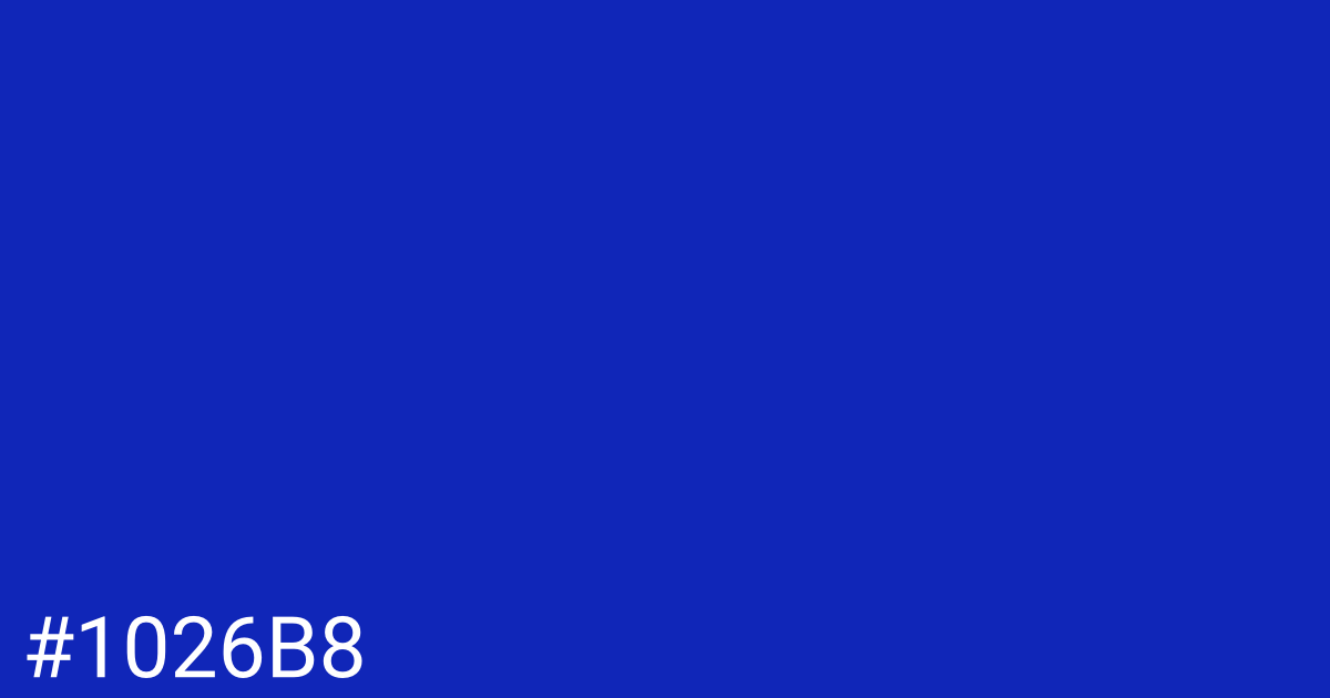 Hex color #1026b8 graphic
