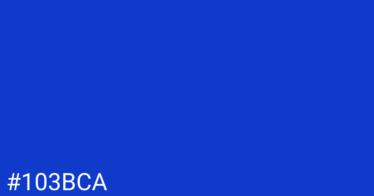 Hex color #103bca graphic