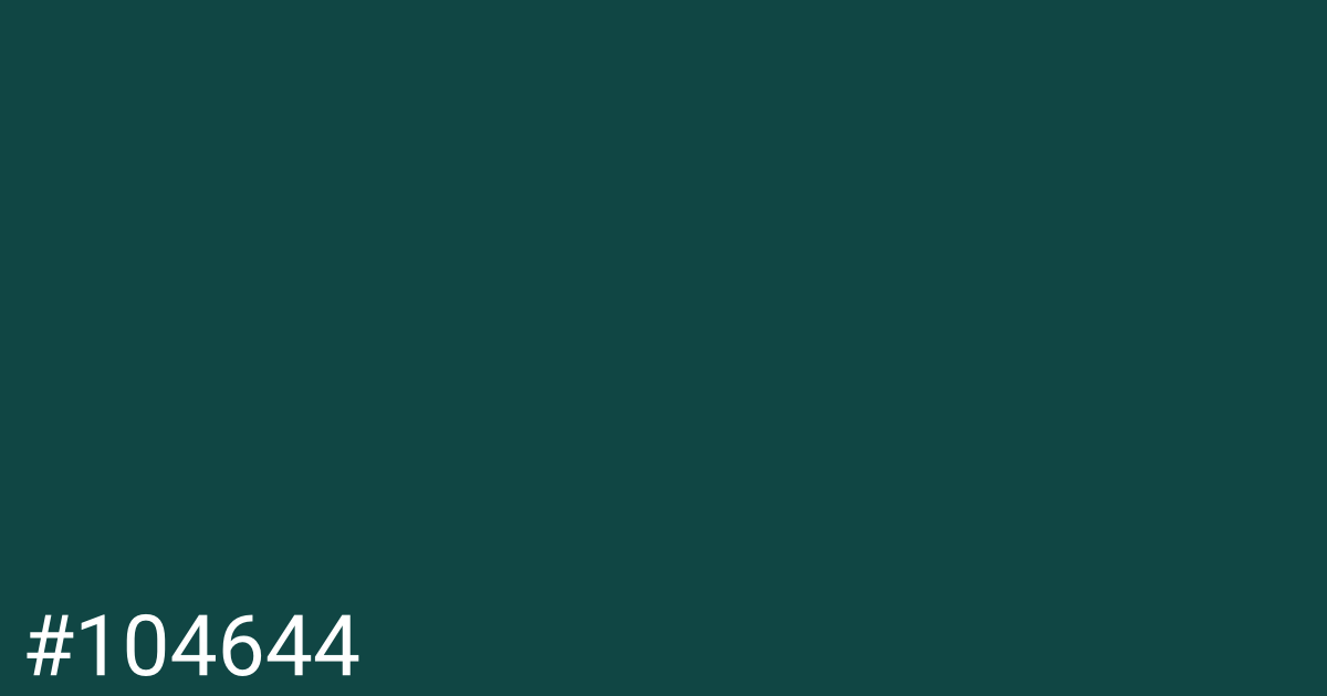 Hex color #104644 graphic