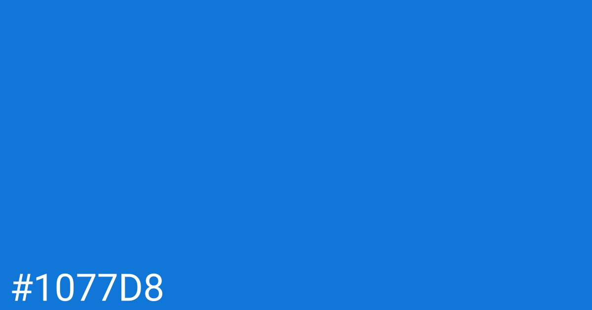 Hex color #1077d8 graphic