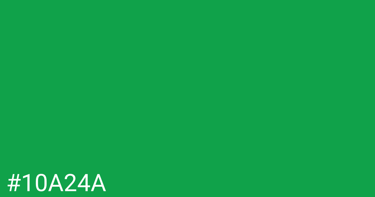 Hex color #10a24a graphic