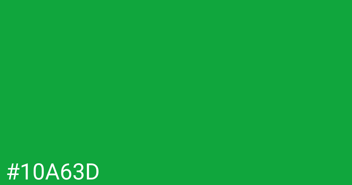 Hex color #10a63d graphic