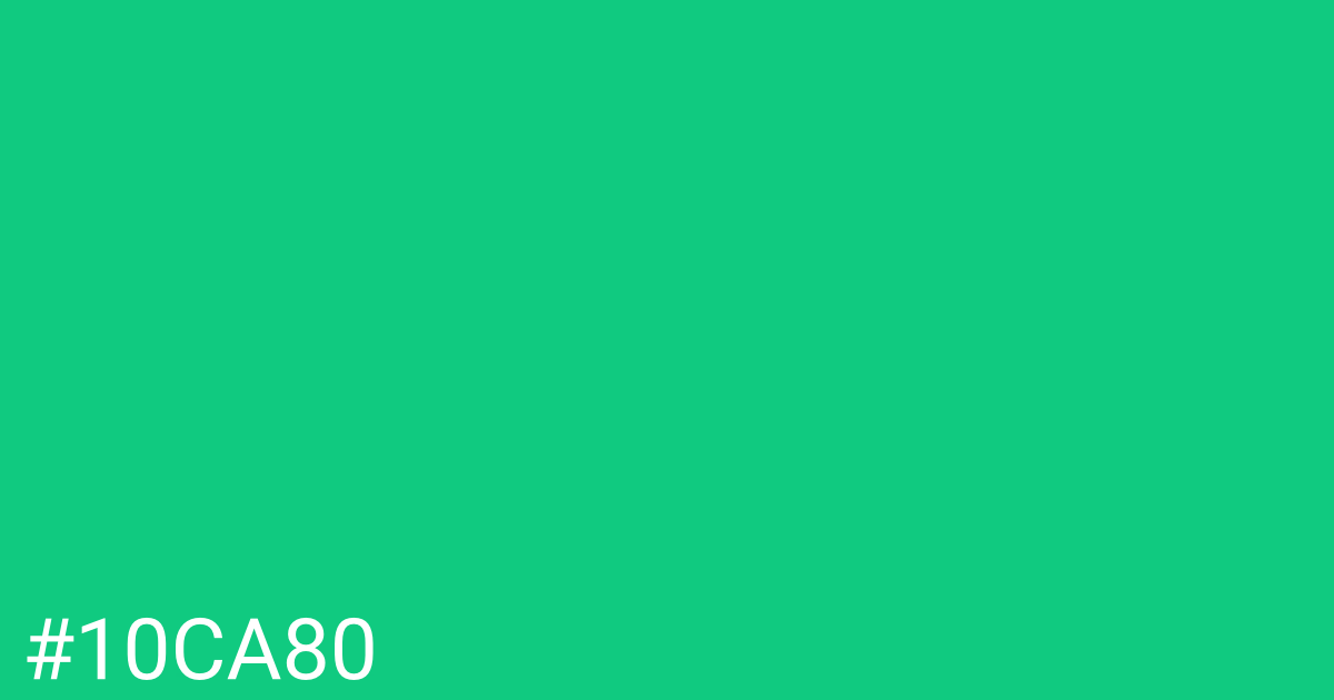 Hex color #10ca80 graphic