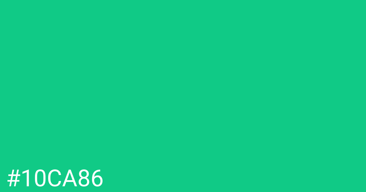 Hex color #10ca86 graphic