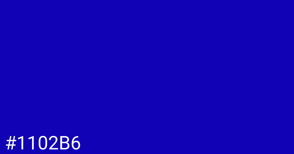 Hex color #1102b6 graphic