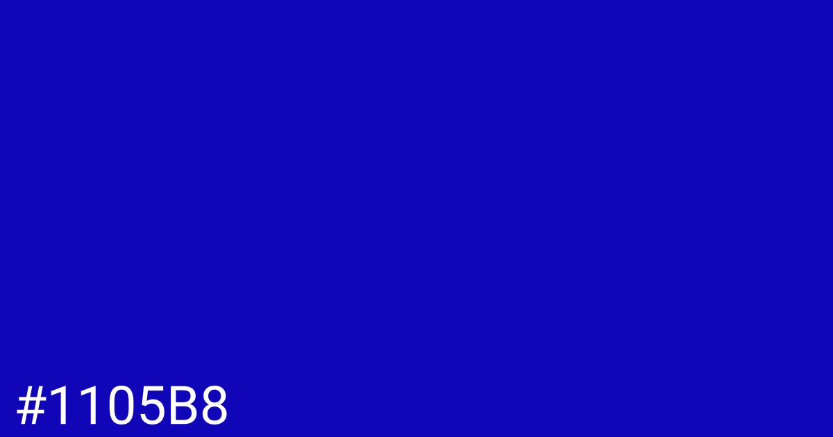 Hex color #1105b8 graphic