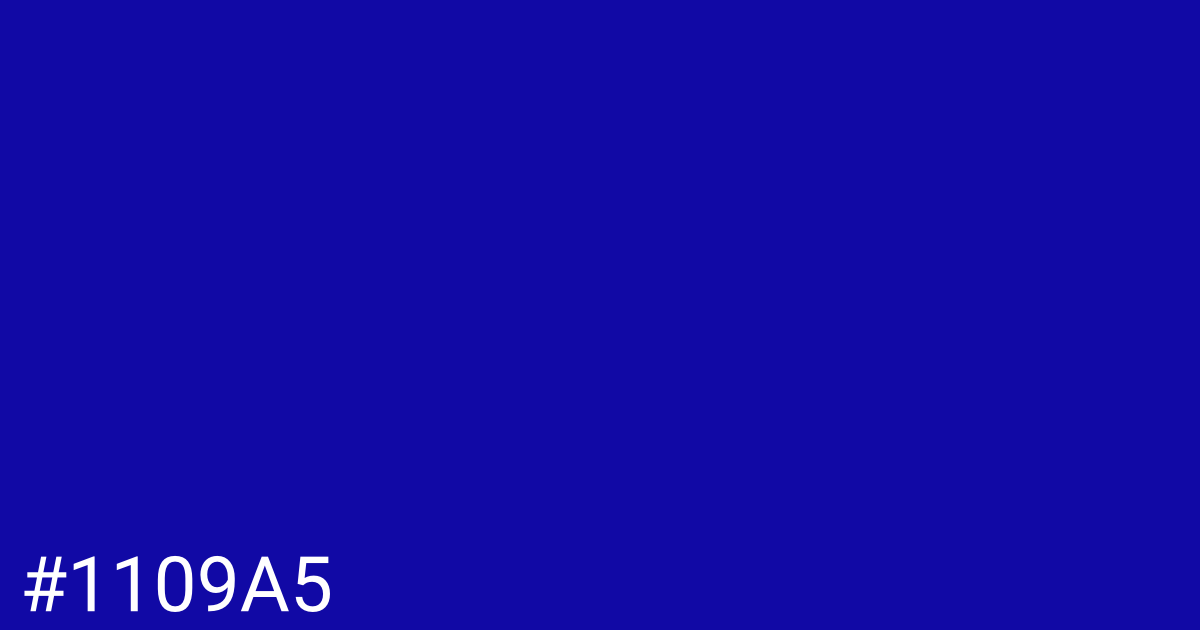 Hex color #1109a5 graphic