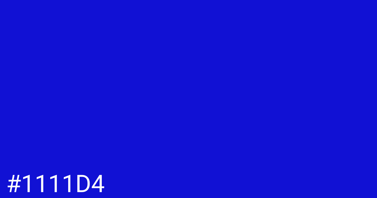 Hex color #1111d4 graphic