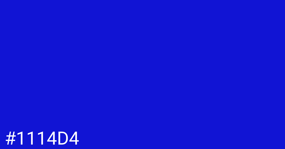 Hex color #1114d4 graphic