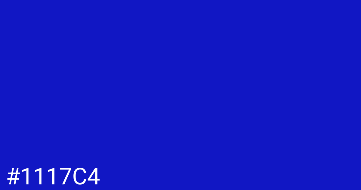 Hex color #1117c4 graphic