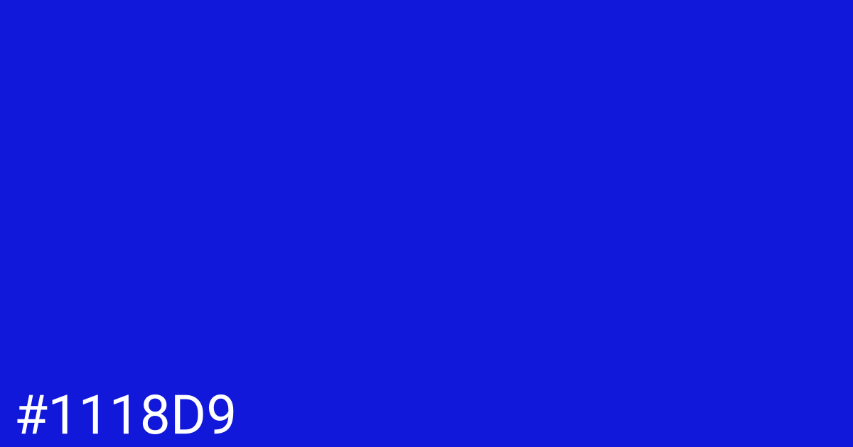 Hex color #1118d9 graphic