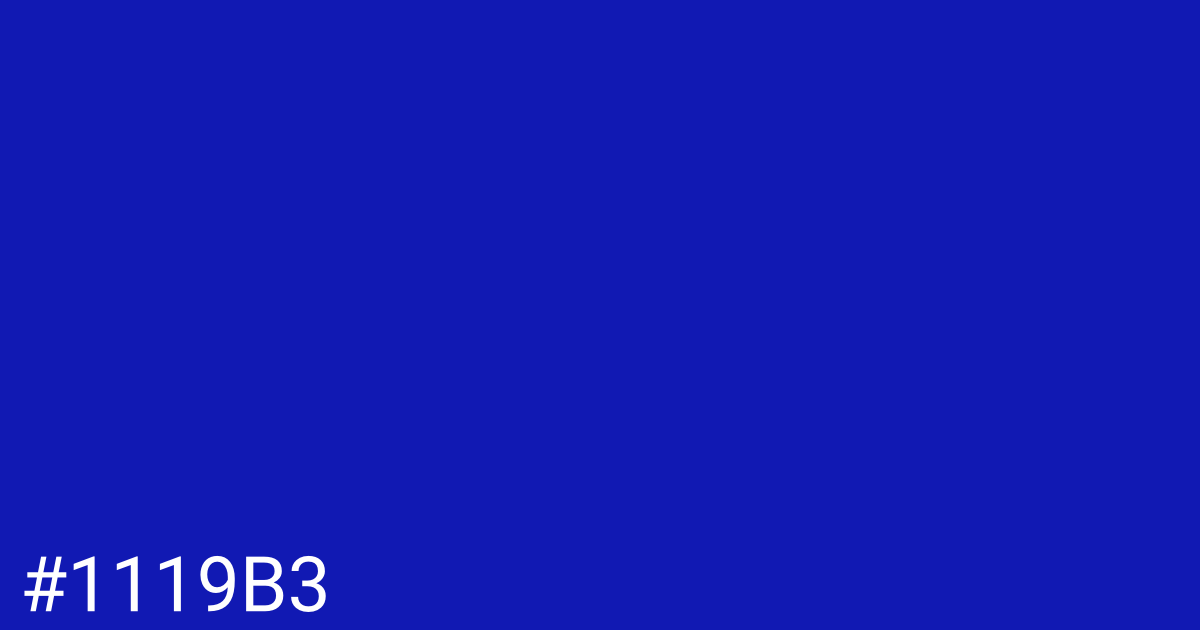 Hex color #1119b3 graphic