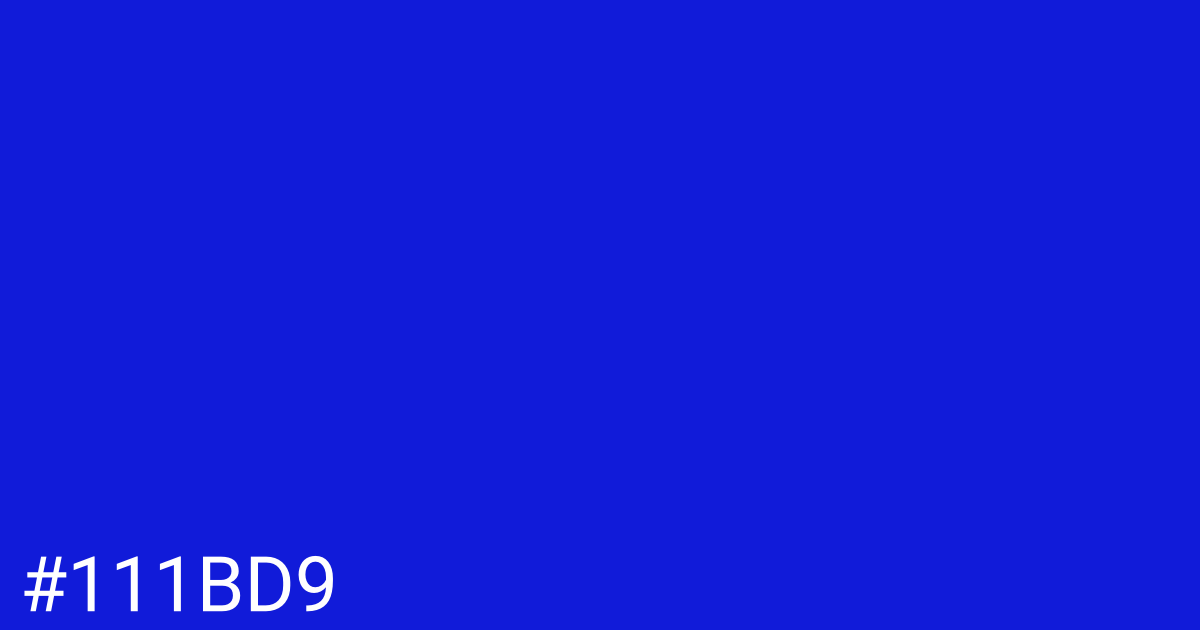 Hex color #111bd9 graphic