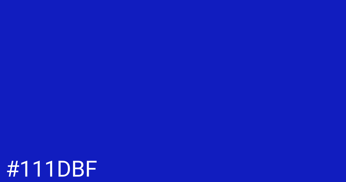 Hex color #111dbf graphic