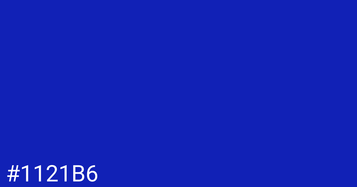 Hex color #1121b6 graphic