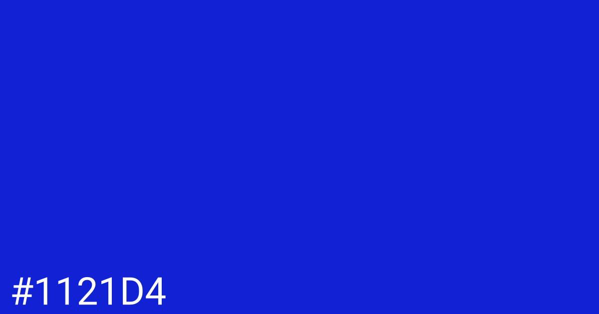 Hex color #1121d4 graphic