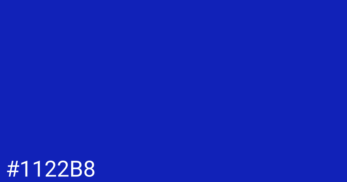 Hex color #1122b8 graphic