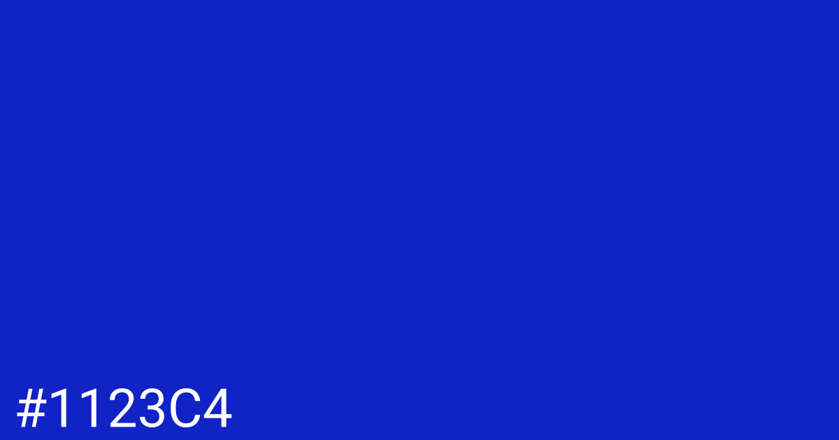 Hex color #1123c4 graphic