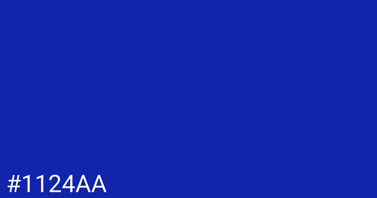 Hex color #1124aa graphic