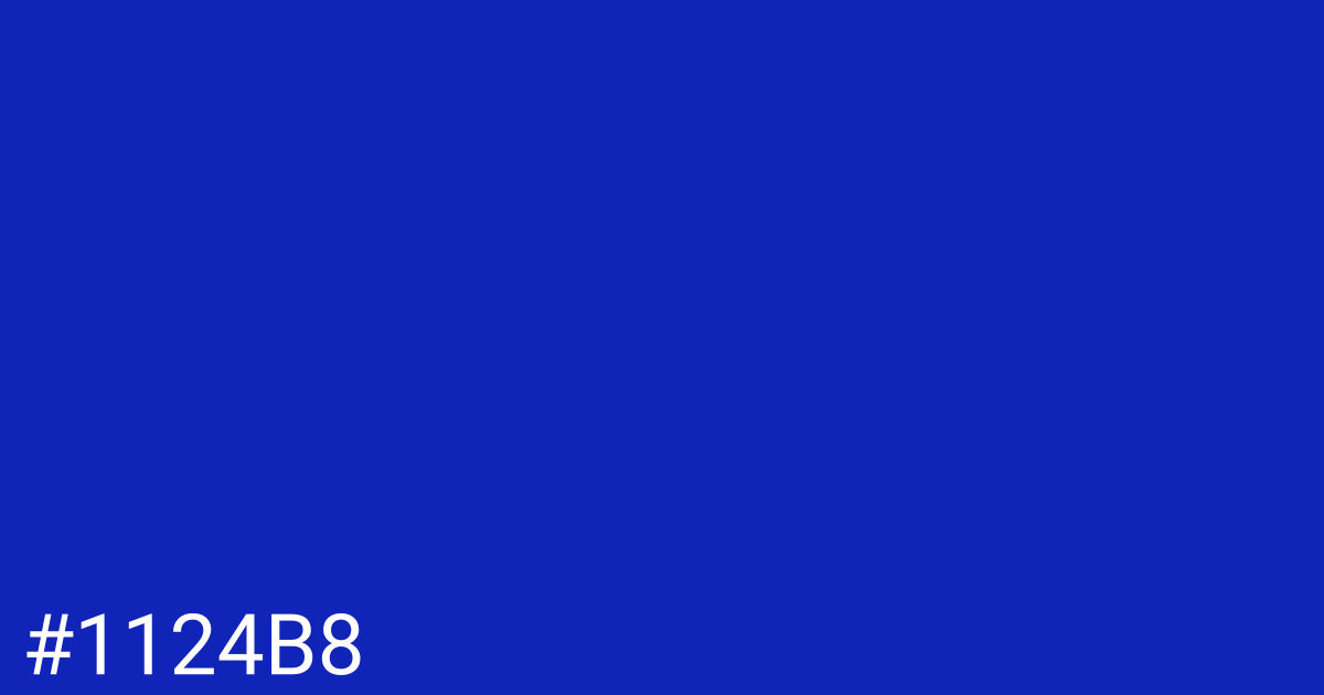Hex color #1124b8 graphic