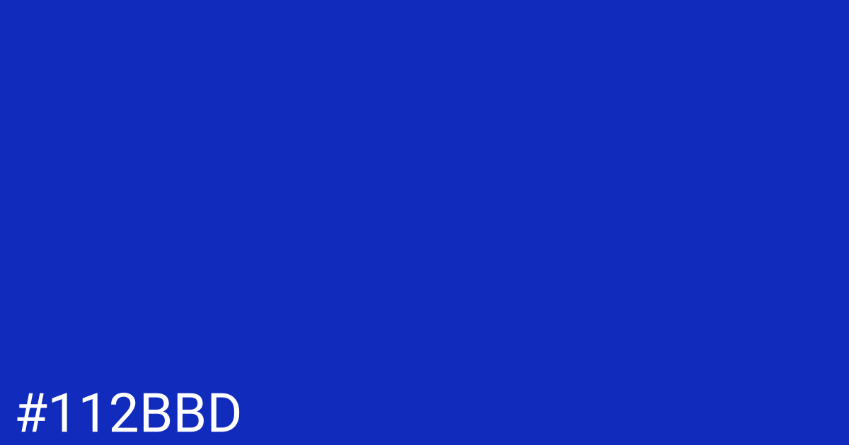 Hex color #112bbd graphic