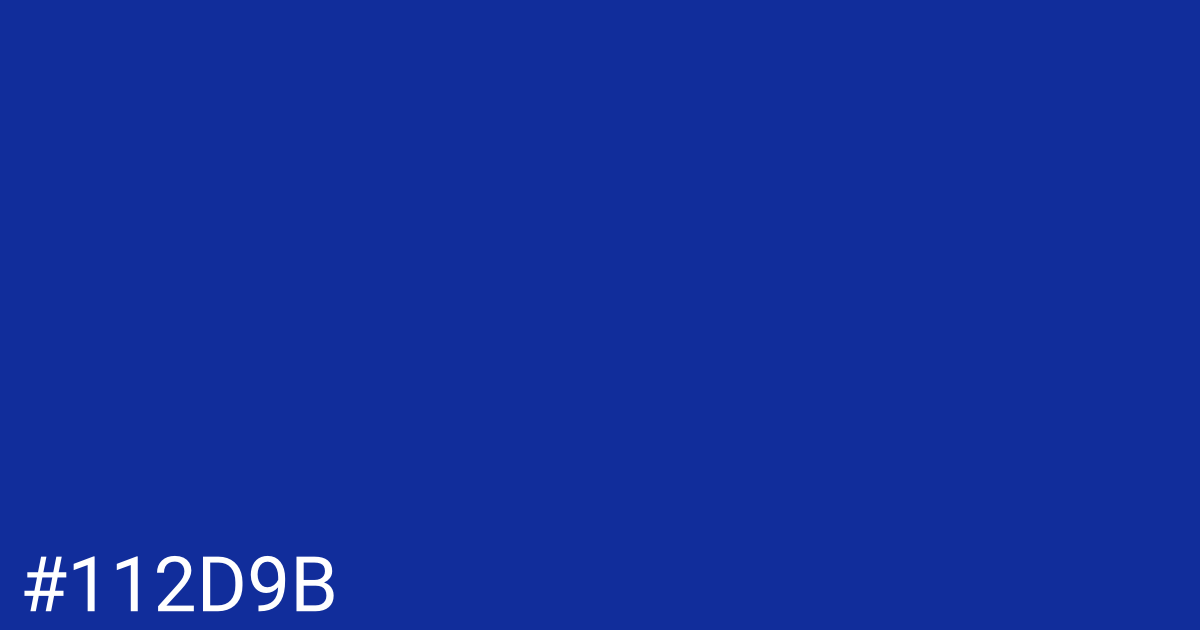 Hex color #112d9b graphic