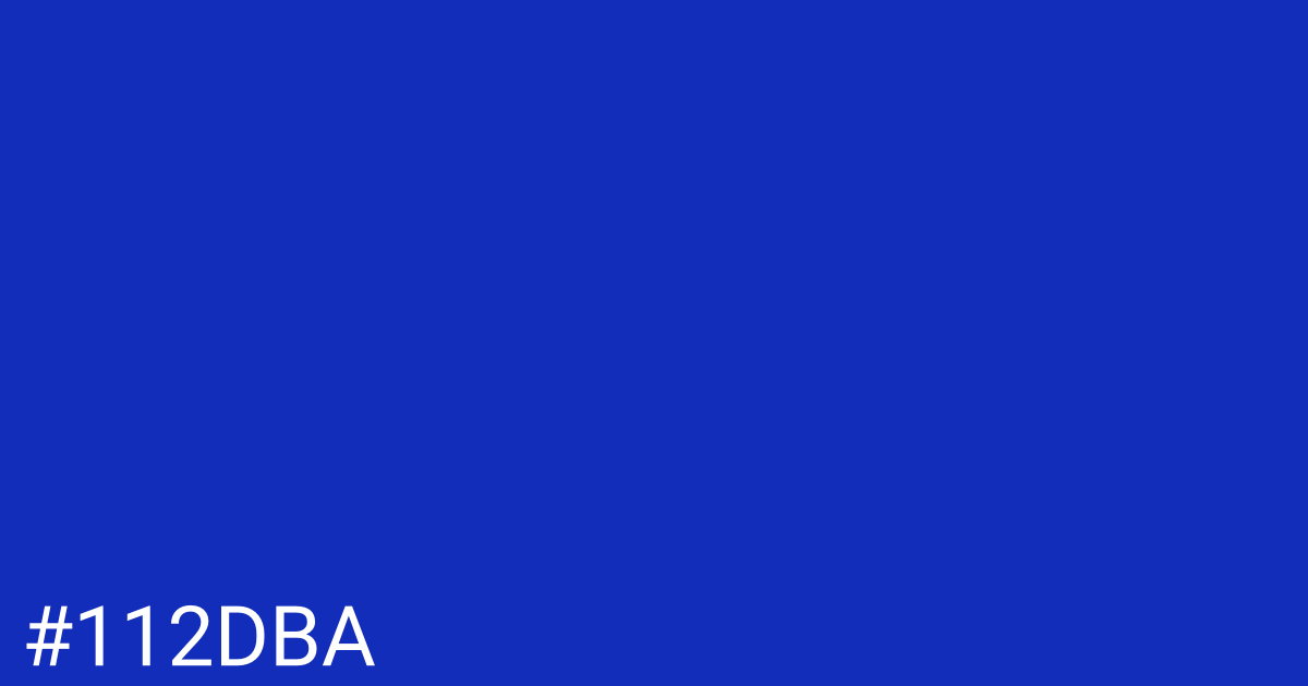 Hex color #112dba graphic