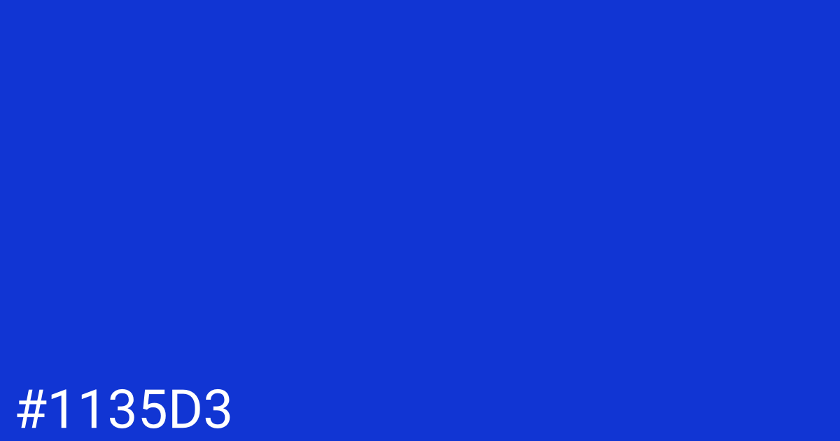 Hex color #1135d3 graphic