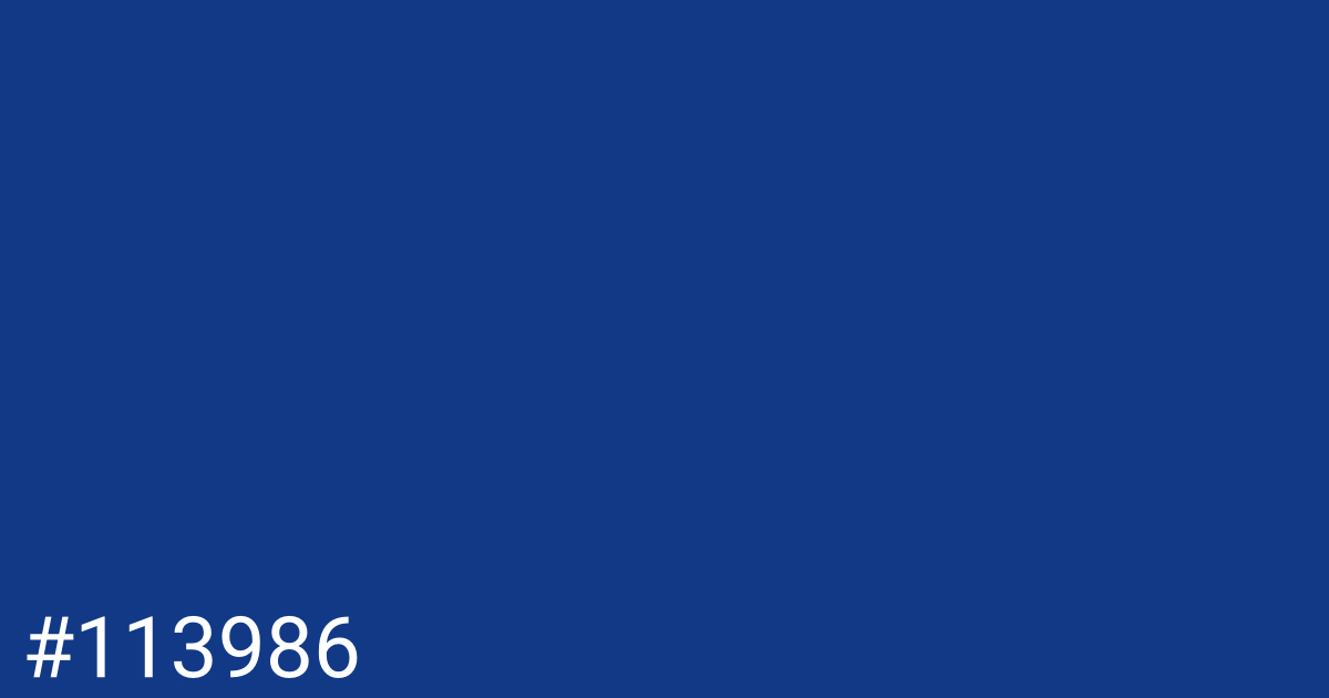 Hex color #113986 graphic