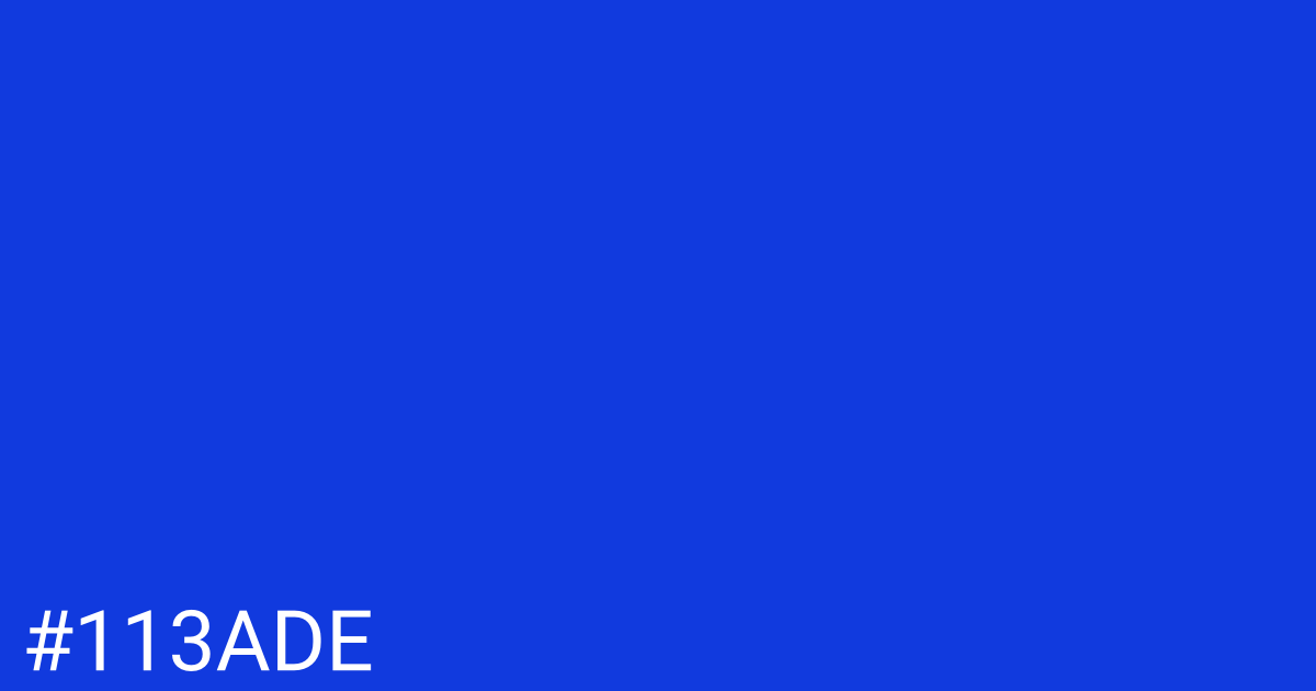 Hex color #113ade graphic