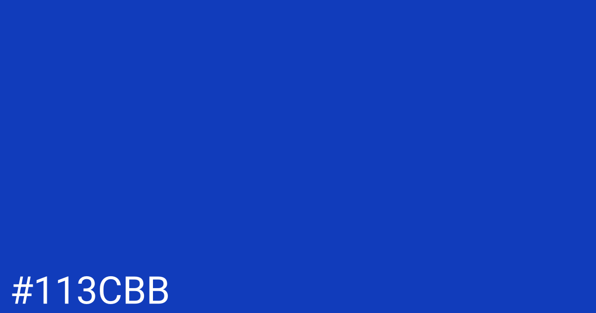Hex color #113cbb graphic