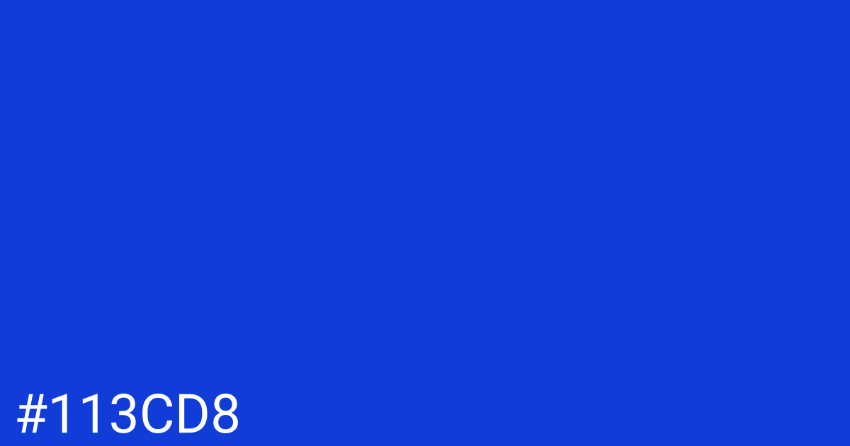 Hex color #113cd8 graphic