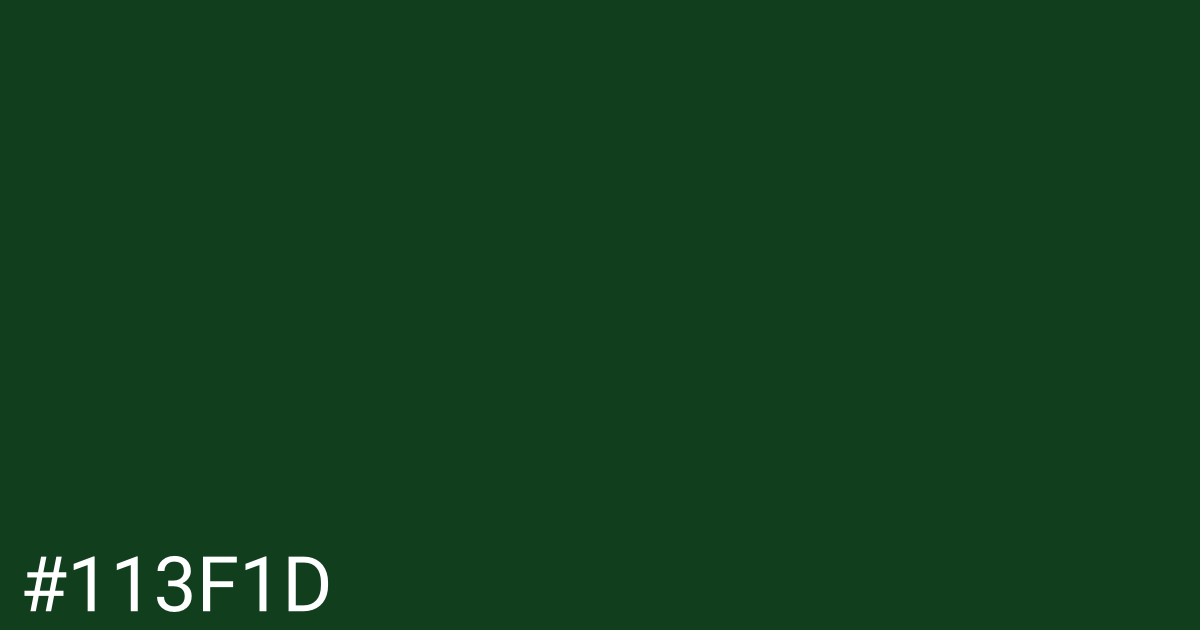 Hex color #113f1d graphic