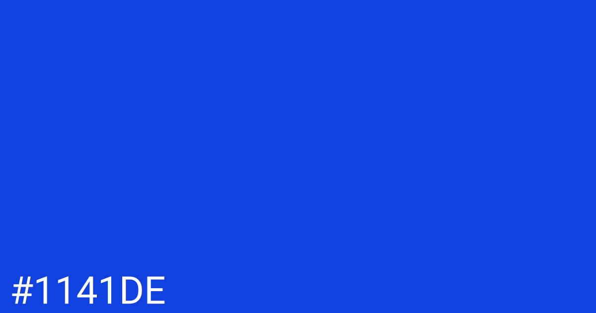 Hex color #1141de graphic